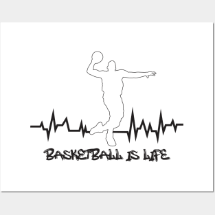 Basketball is Life Heartbeat Posters and Art